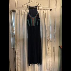 Lily Rose Navy Blue Embroidered Maxi Dress XL